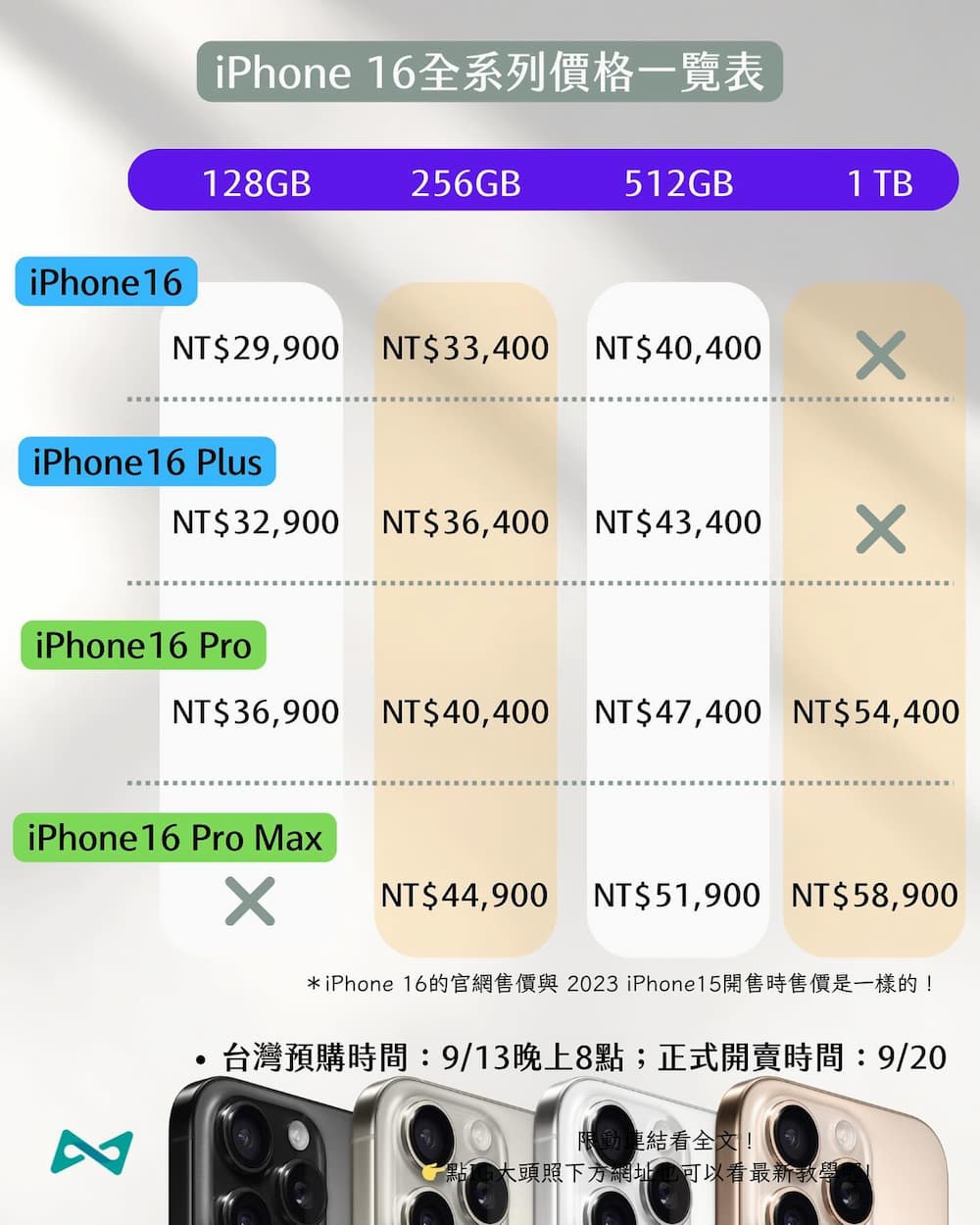 iphone 16 price all