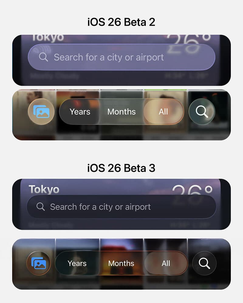 iOS 26 測試版調降液態玻璃透明度關鍵變化 4