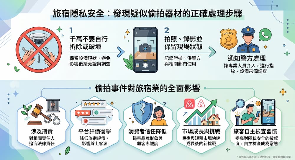 發現疑似偷拍設備，建議先蒐證再報警