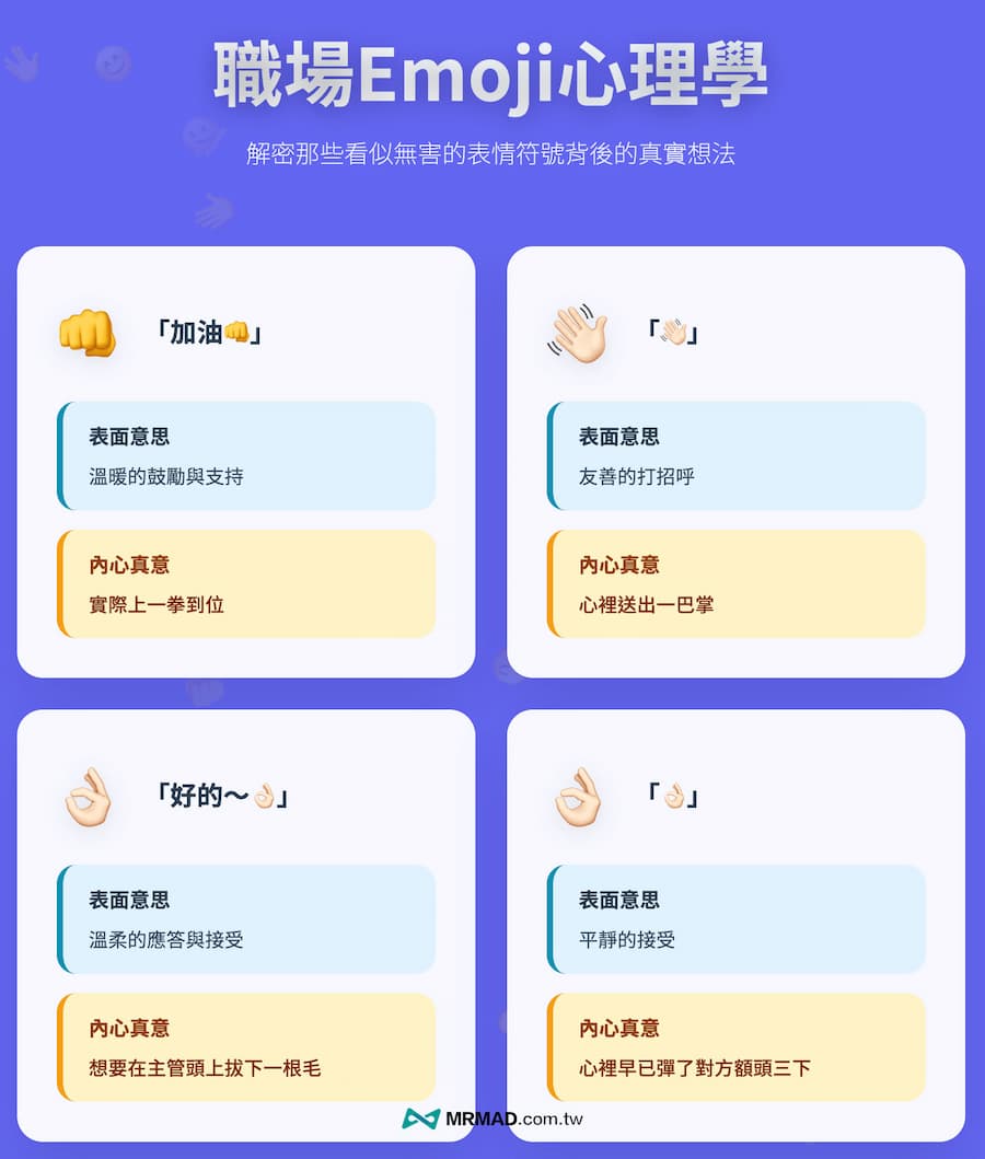10個Z世代黑暗Emoji職場回應心理學 1