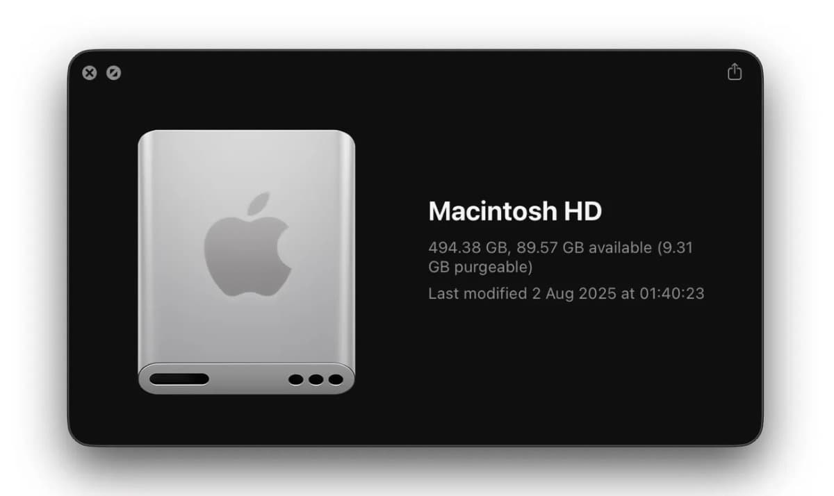 macOS Tahoe全新SSD硬碟圖取代經典Macintosh HD圖示