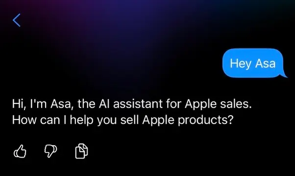 apple ai chatbot asa product knowledge a2