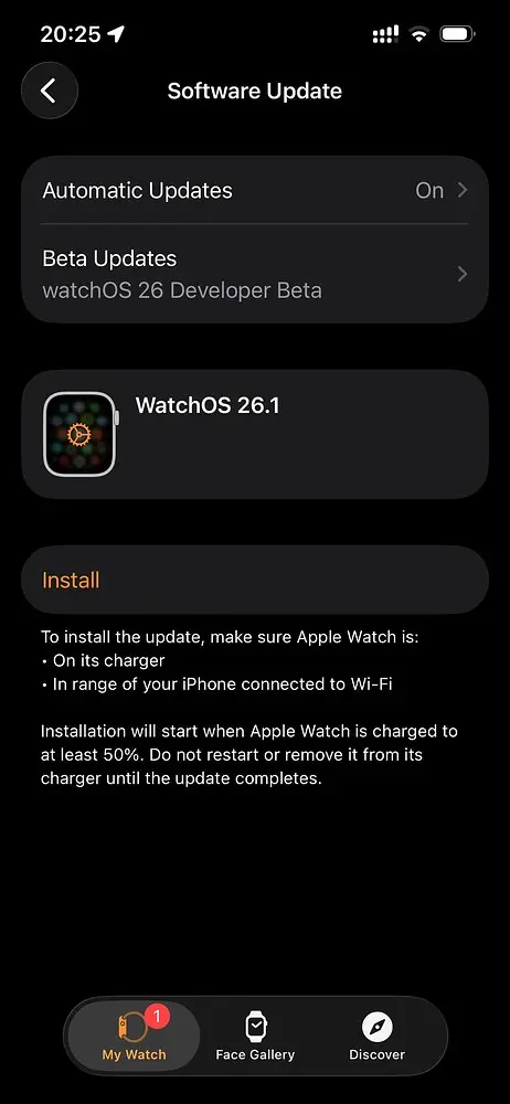 全新watchOS軟體更新頁面