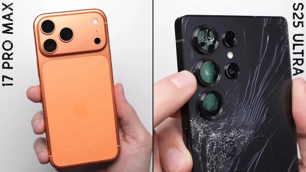 iPhone 17 Pro Max vs Galaxy S25 Ultra 誰最耐摔 1