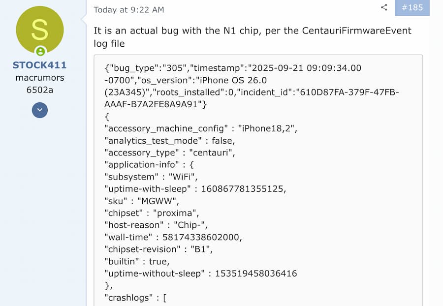 日誌顯示與Apple N1晶片引發錯誤有關 1