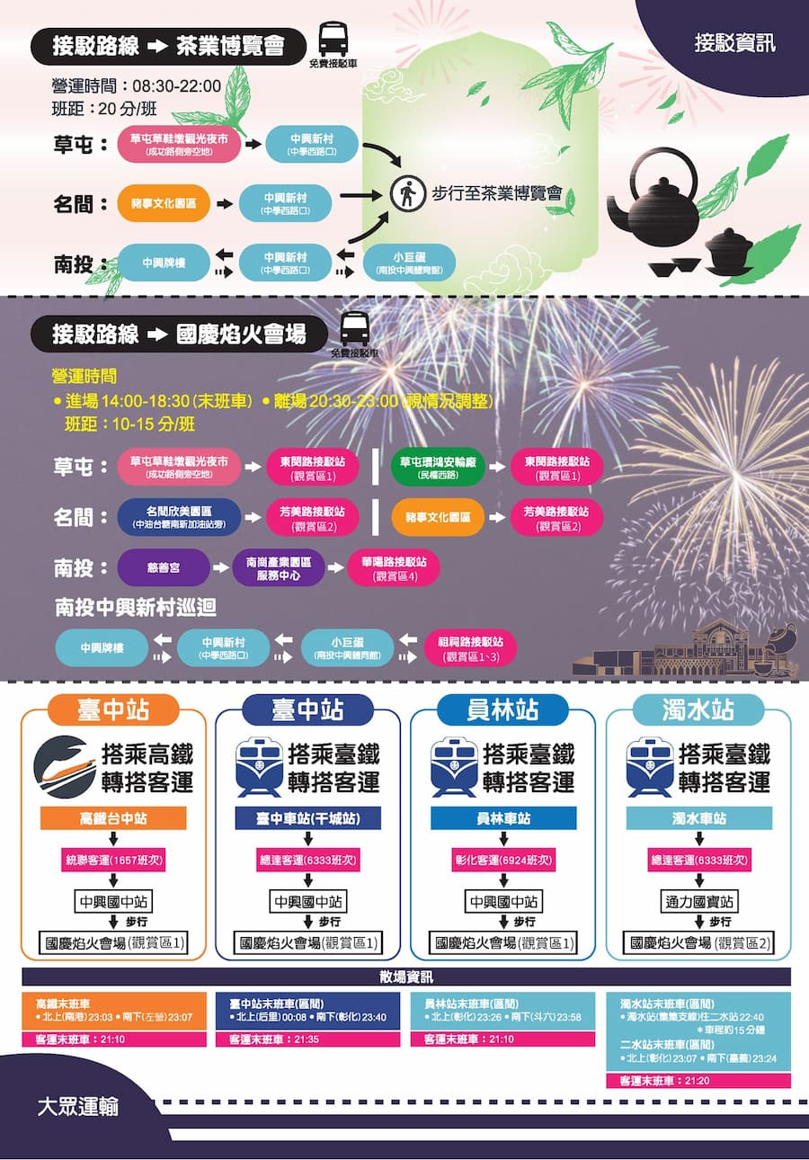 南投國慶煙火交通:交通管制、接駁車與停車場 3