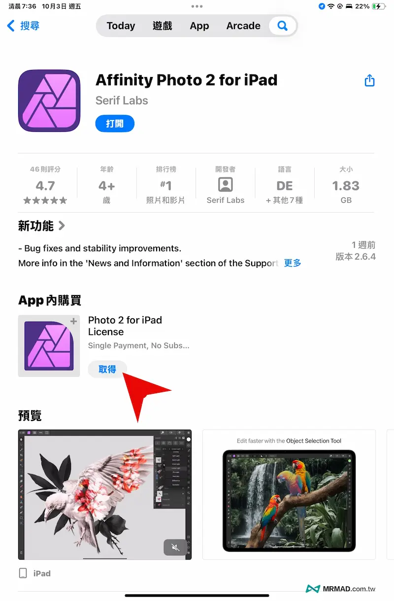iPad Affinity Photo限時免費終身版下載領取技巧 9