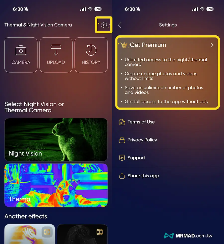 領取《Thermal & Night Vision Camera》限免專業版內購資格 1