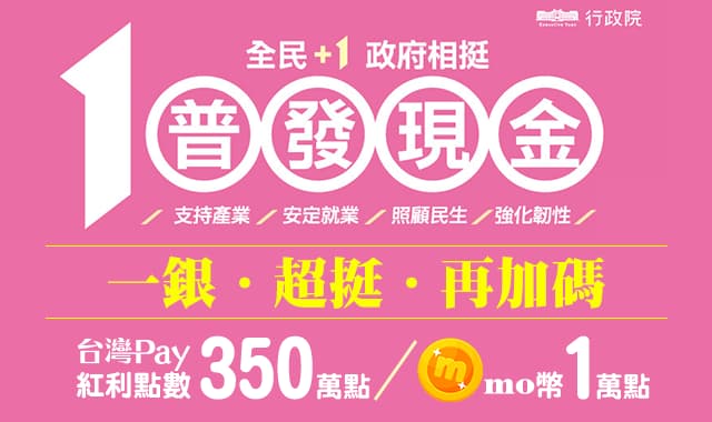 普發一萬銀行加碼抽刷卡金 / 點數（6家） 2