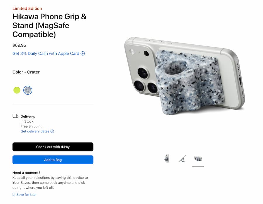 限量款Apple Hikawa Phone Grip & Stand價格和開賣國家
