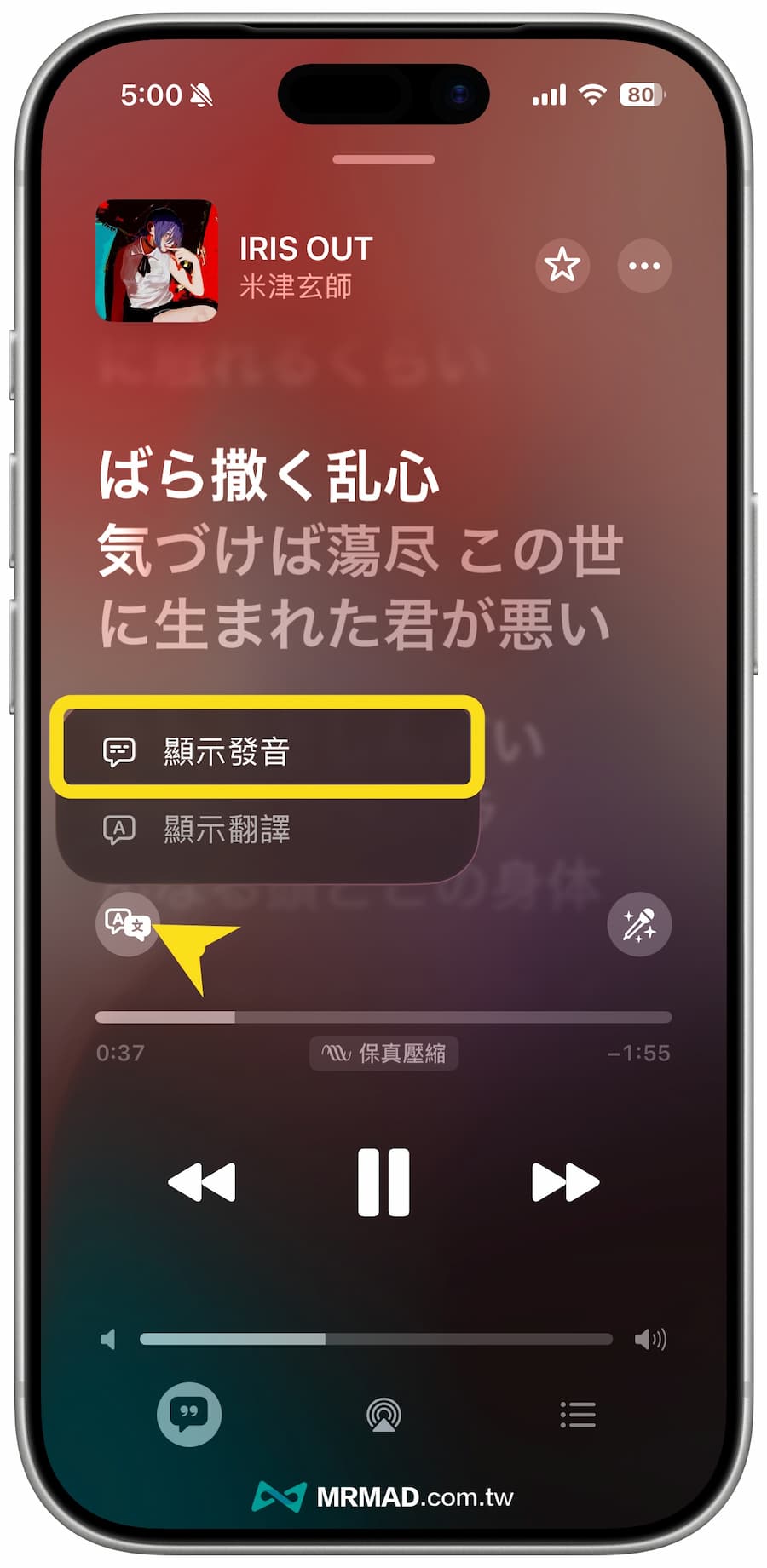 如何開啟Apple Music歌詞發音功能 1