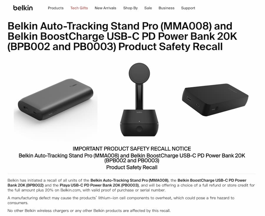 belkin power bank recall taiwan bsmi warning a4