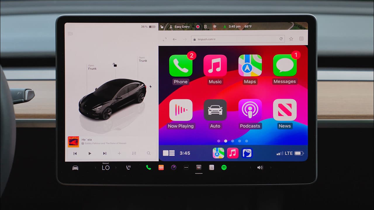 tesla carplay support release date details