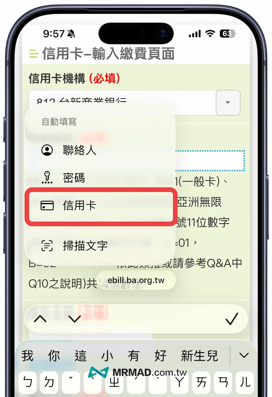 iPhone如何快速填寫信用卡號資訊 2