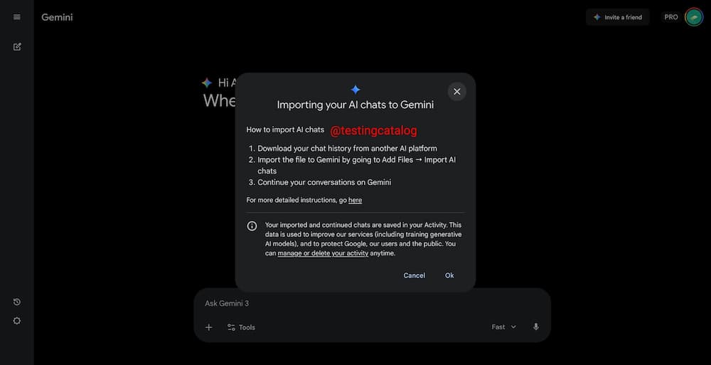 gemini import chatgpt history ai migration a2