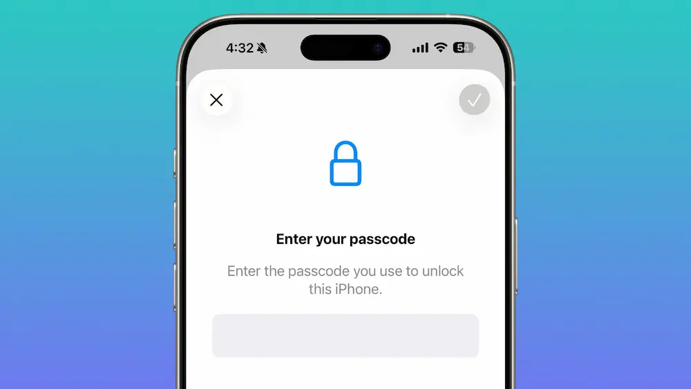 ios 26 4 passcode