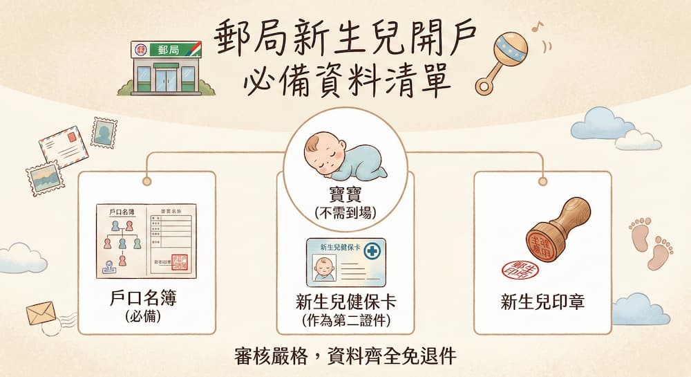 郵局新生兒開戶要帶什麼
