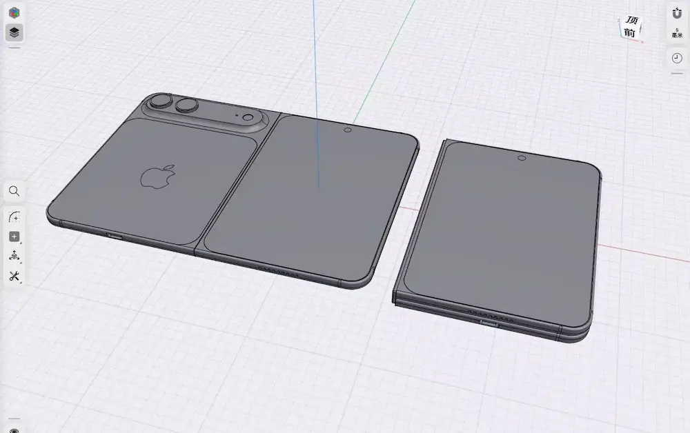 蘋果iPhone摺疊機「iPhone Fold」CAD設計流出 1
