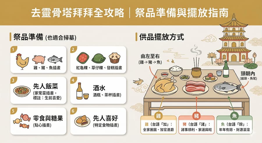 去靈骨塔拜拜要準備什麼?供品怎麼擺?