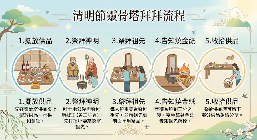 清明節靈骨塔拜拜流程