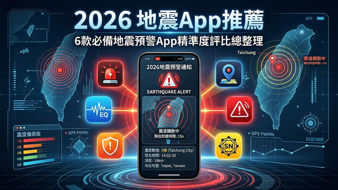 2026地震App推薦》6款必備地震預警App提前20秒示警通知
