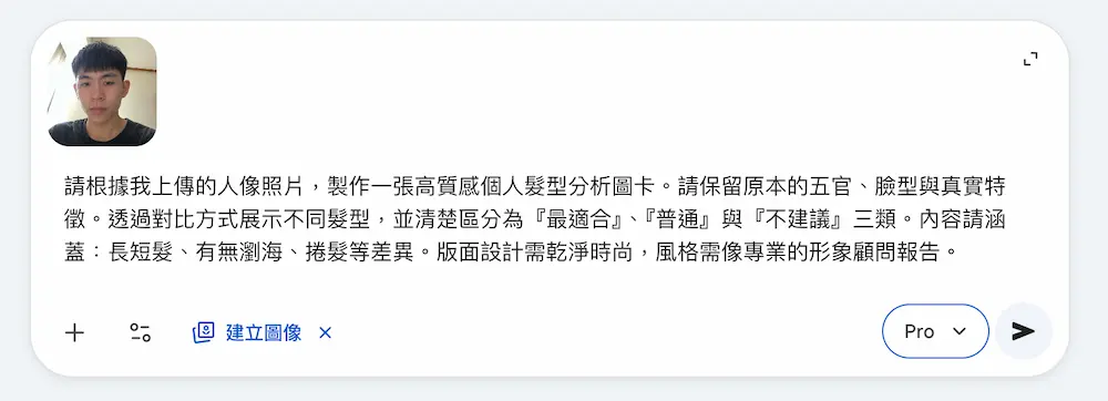 Gemini 個人髮型AI分析指令怎麼用2