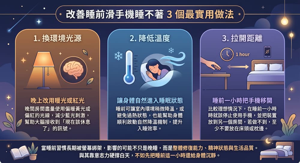 改善睡前滑手機睡不著3個最實用做法