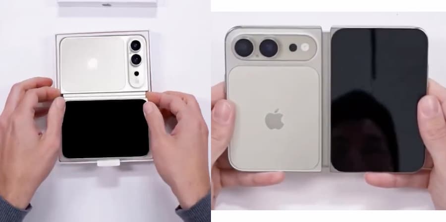 破解偽造iPhone摺疊手機開箱影片 1