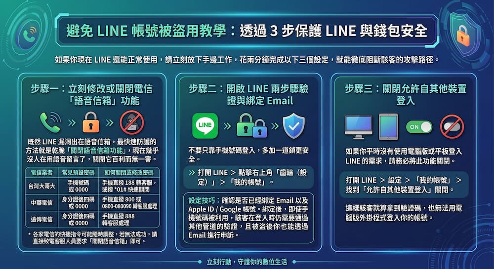 避免LINE帳號被盜用教學:透過3步保護LINE與錢包安全 3