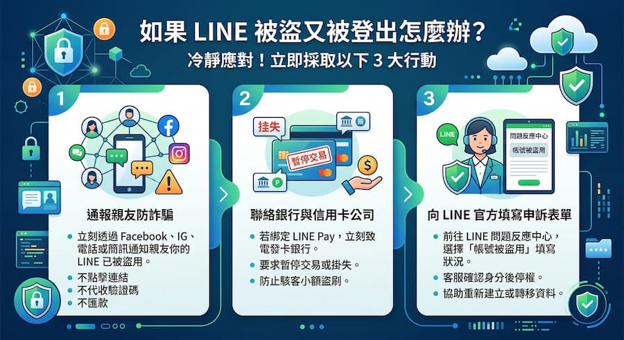 如果LINE被盜又被登出怎麼辦