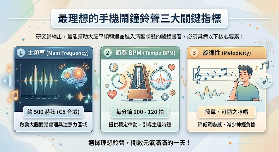 最理想的手機鬧鐘鈴聲三大關鍵指標