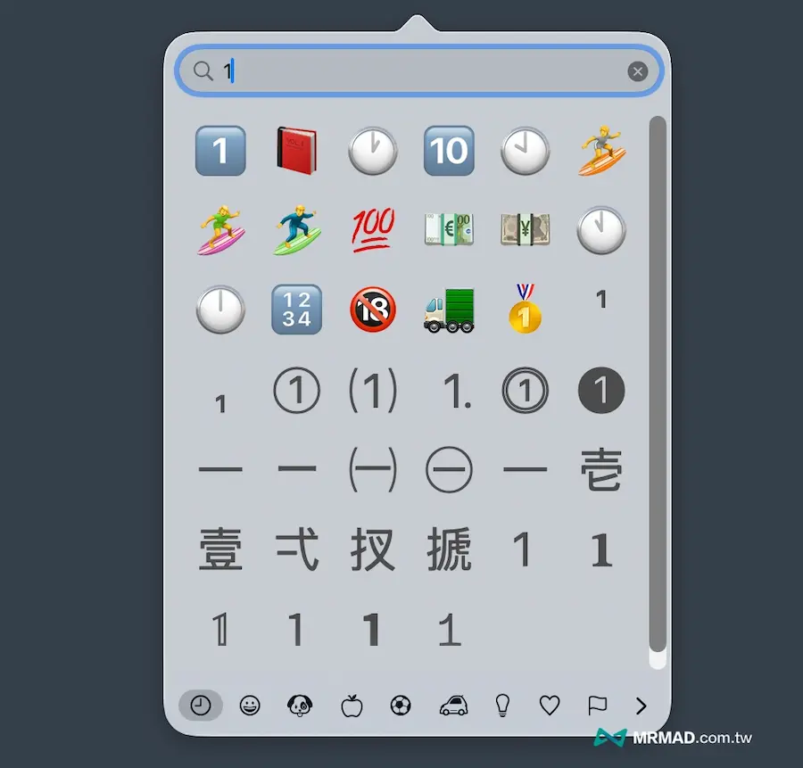 Mac 電腦如何快速輸入圓圈數字