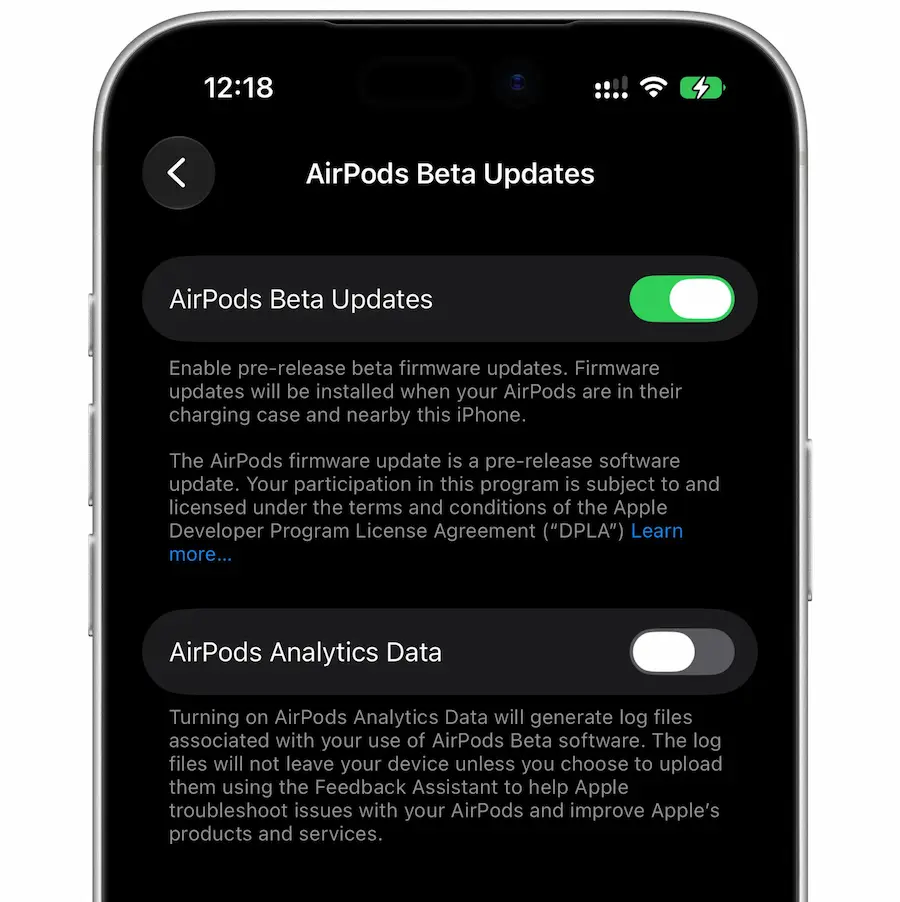 airpods max ios 27 beta