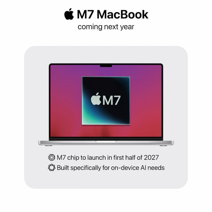 M7 系列將主打裝置端 AI，最快明年上半年亮相
