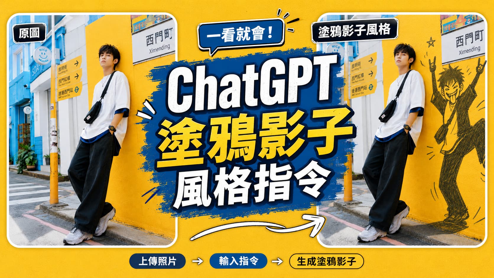 ChatGPT塗鴉影子風格指令教學!替照片加入超可愛手繪惡魔