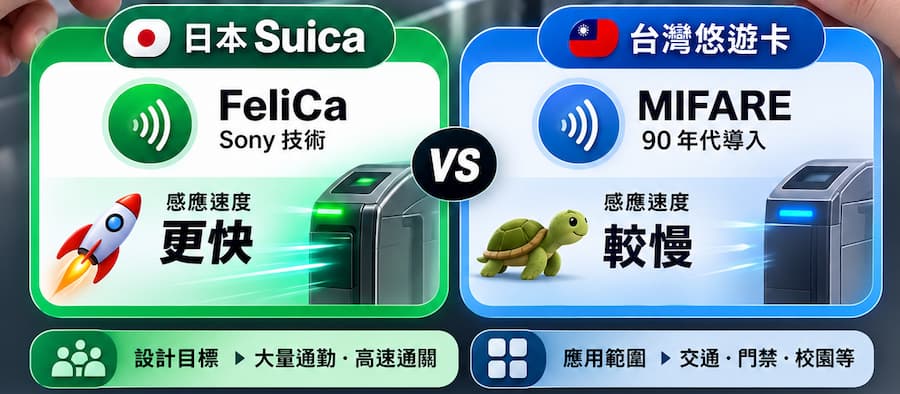 為何Suica比悠遊卡感應速度更快？兩種票卡技術一次看懂 1