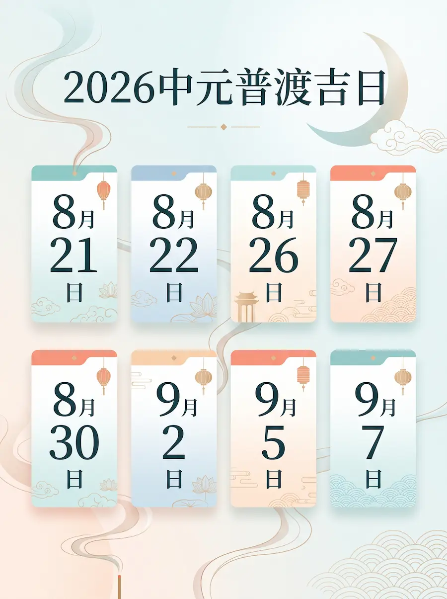 2026中元普渡吉日是哪天