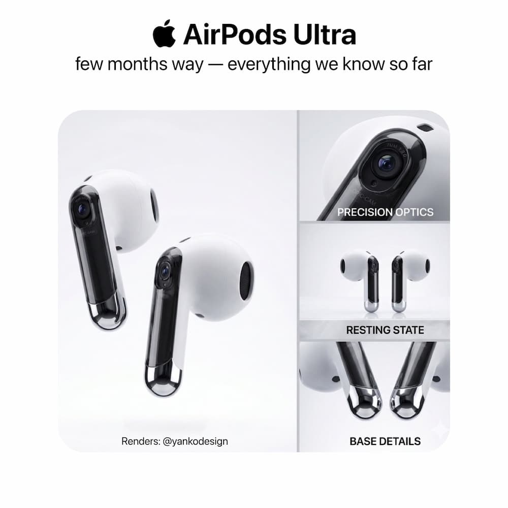 apple ai airpods camera specs design launch a8