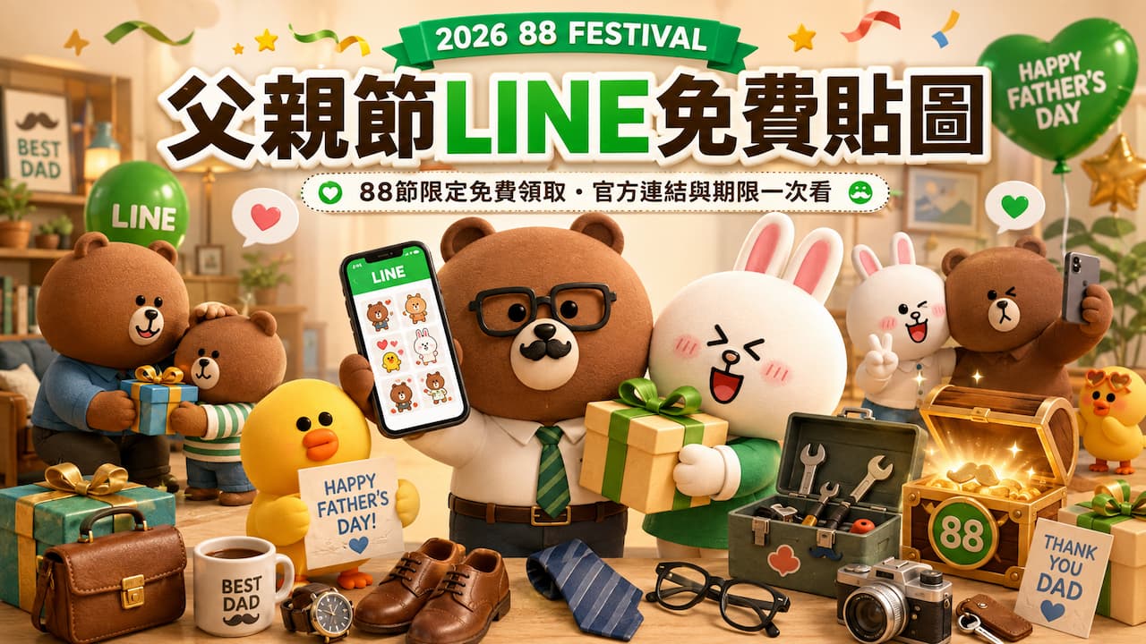 LINE父親節貼圖免費領取!爸爸節限定LINE貼圖爽用半年