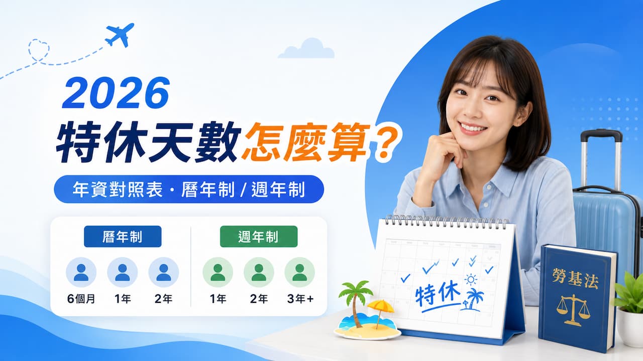 2026特休天數怎麼算?勞基法年資對照表和曆年制週年制一次看