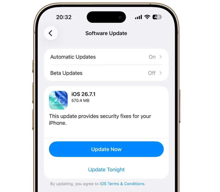 iOS 26.7.1更新修復CoreGraphics越界寫入安全漏洞