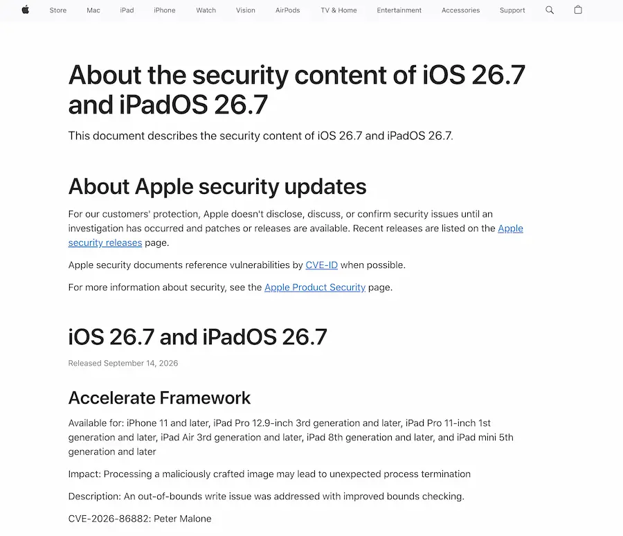 ios267 released apple patches 80 security flaws a1