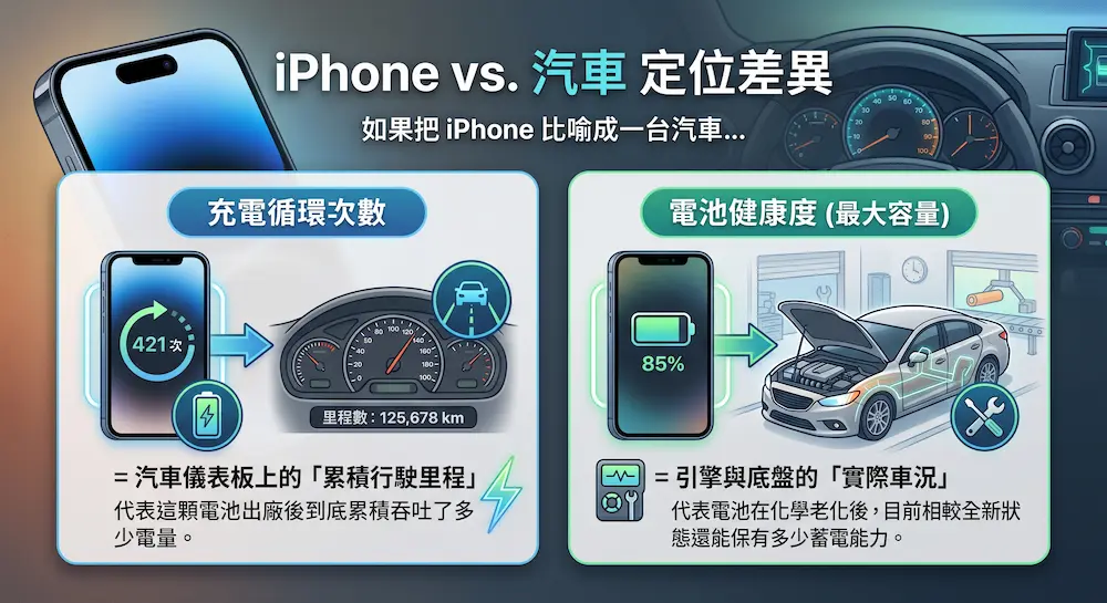 iPhone 電池健康度和充電循環次數有什麼不同