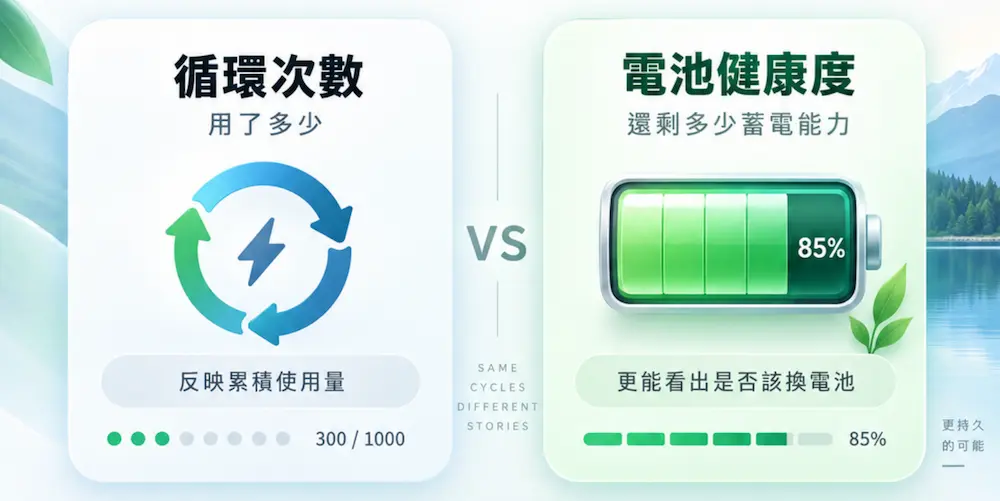 為什麼電池健康度比循環次數更重要