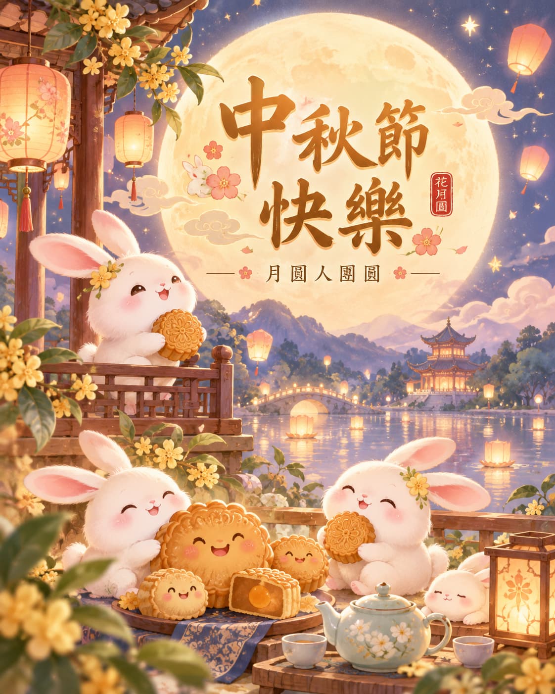 mid autumn 2026 line stickers blessings list b12