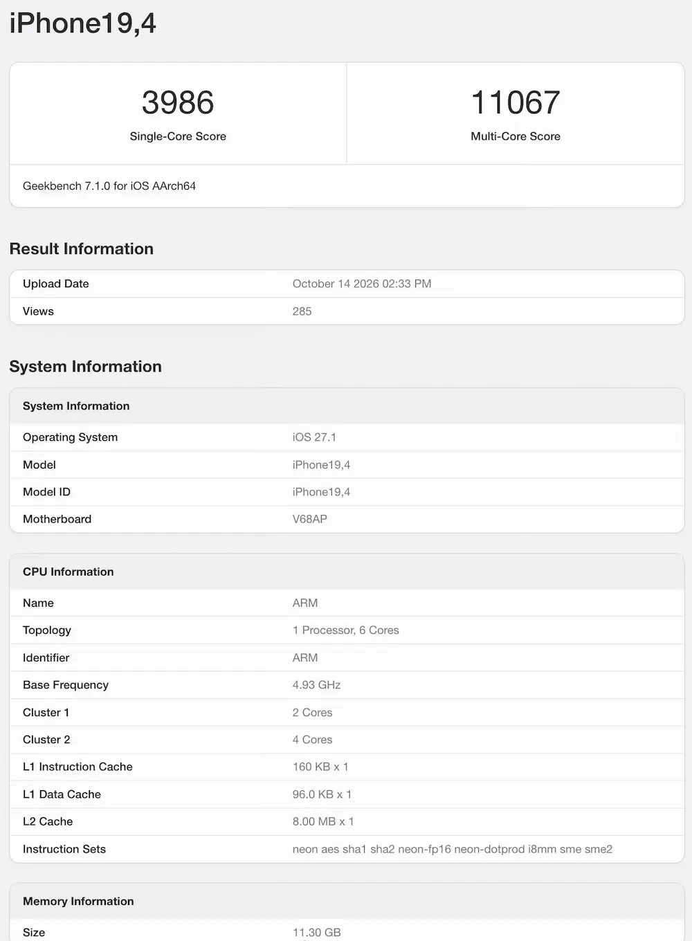 apple iphone duo benchmark a1