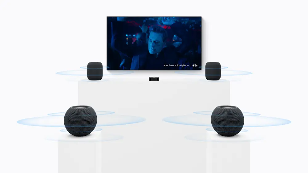 HomePod mini 2規格亮點3:結合四顆打造家庭劇院環繞音