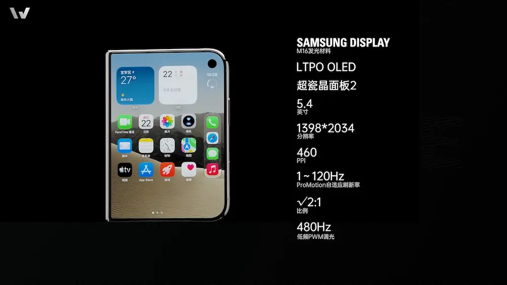 深度iPhone Duo拆解亮點4：內外螢幕都採 M16 LTPO OLED，亮度表現高度一致