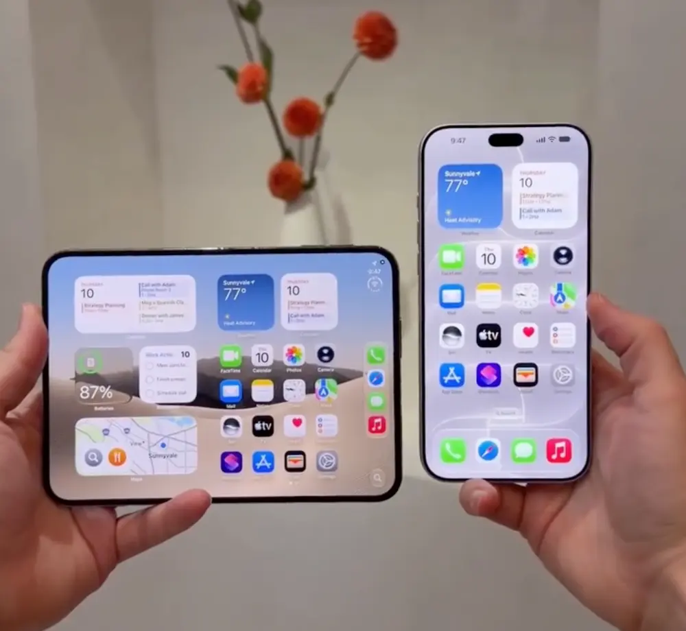 完全展開後，iPhone Duo 直接變成小型平板