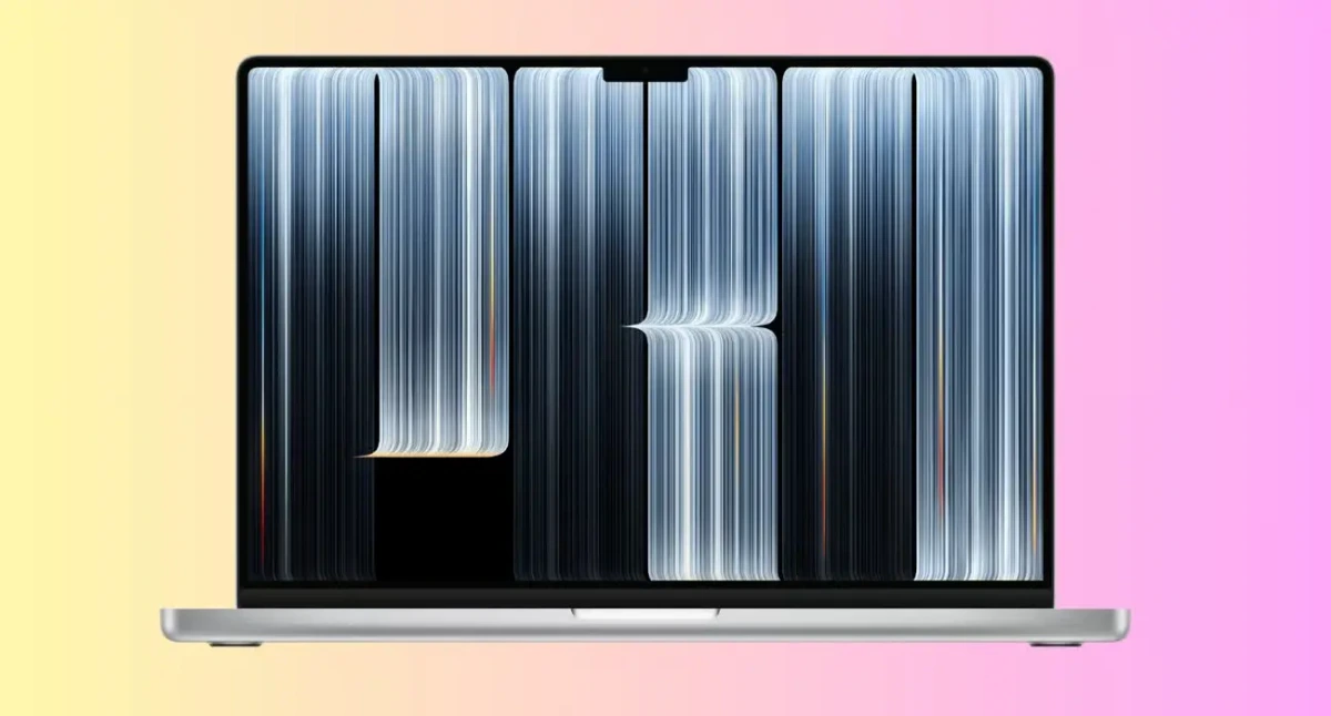 OLED MacBook Pro 銀藍金屬桌布下載